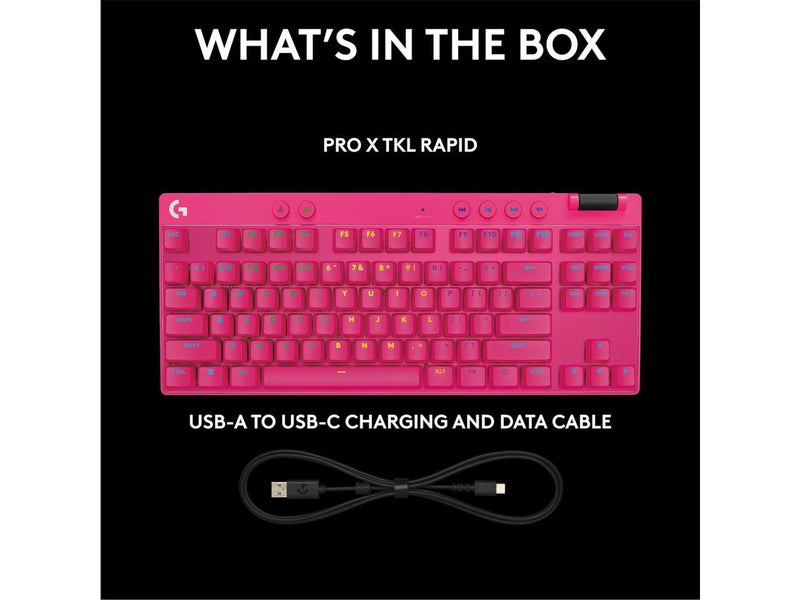 Logitech G PRO X TKL Rapid Wired Gaming Keyboard - Magnetic Analog Switches, RGB
