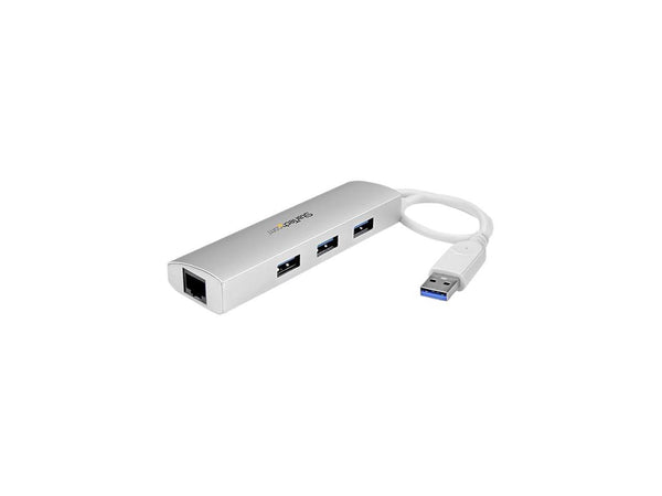 StarTech.com ST3300G3UA 3 Port Portable USB 3.0 Hub plus Gigabit Ethernet -