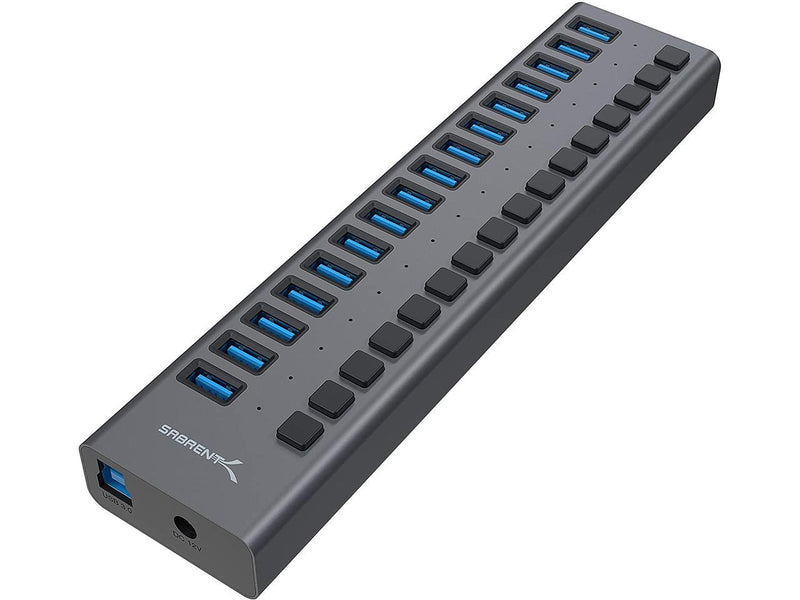 SABRENT 16-PORT USB 3.0 DATA HUB and Charger with individual switches [90 Watts]