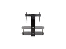 AVF SDCL1140-A Stand with TV Mount for TVs up to 65", Black Glass, Chrome Legs