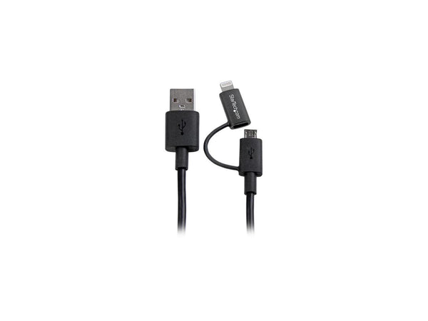 StarTech.com LTUB1MBK 1m (3 ft) Black Apple 8-pin Lightning Connector or Micro