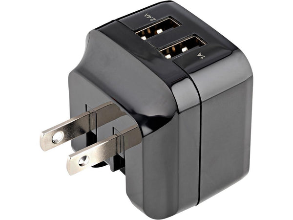 StarTech 2 Port 17W USB Wall Charger USB2PACUBK