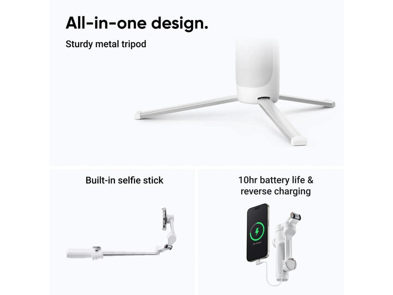 Insta360 Flow 2, Standard Bundle, Summit White