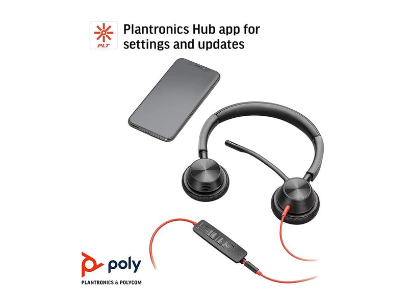 Plantronics - Blackwire 3325 Wired Stereo USB-C Headset with Boom Mic (Poly) -