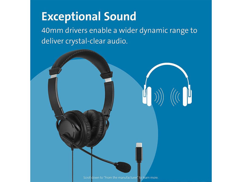 Kensington Hi-Fi USB-C Headphones with Mic (K97457WW)