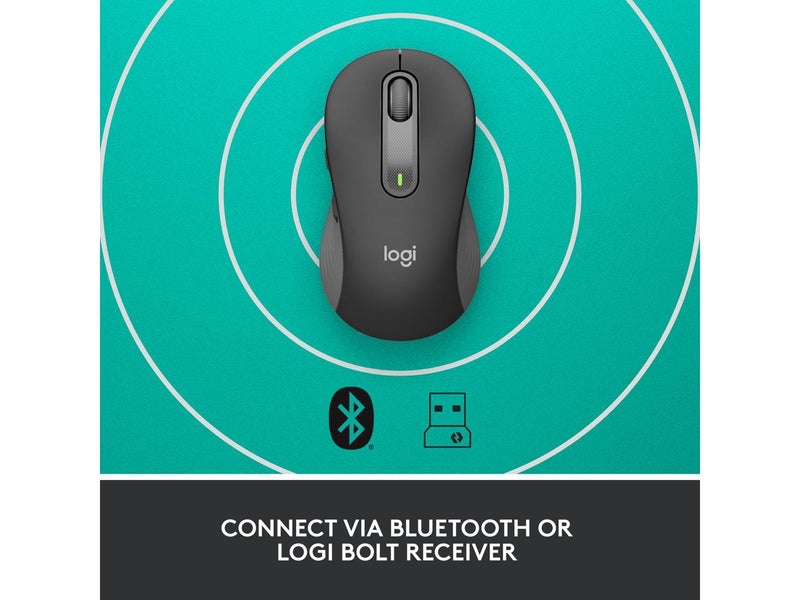 Logitech Signature M650 Mouse - Wireless - Bluetooth/Radio Frequency - Graphite