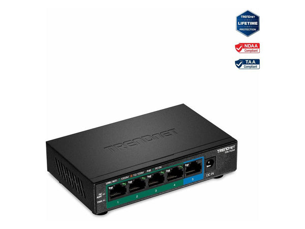 TRENDnet 5-Port Gigabit PoE+ Switch, 32W PoE Power Budget, 10Gbps Switching