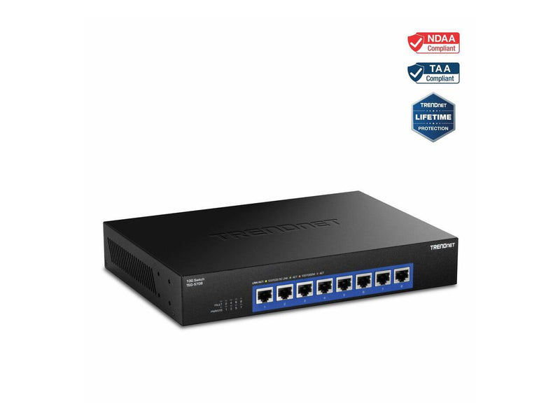 TRENDnet 8-Port 10G Switch, TEG-S708, 8 x 10G RJ-45 Ports, 160Gbps Switching