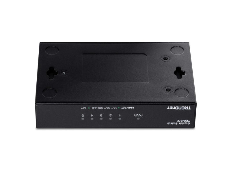TRENDnet 5-Port Gigabit Desktop Switch, TEG-S51, 5 x Gigabit RJ-45 Ports, 10Gbps