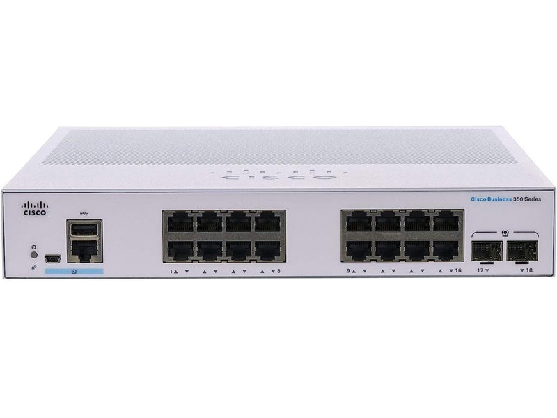 Cisco Business CBS350-16T-2G Managed Switch | 16 Port GE | 2x1G SFP | Limited