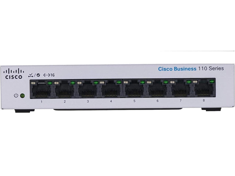 Cisco Business CBS110-8T-D Unmanaged Switch | 8 Port GE | Desktop | Ext PS |