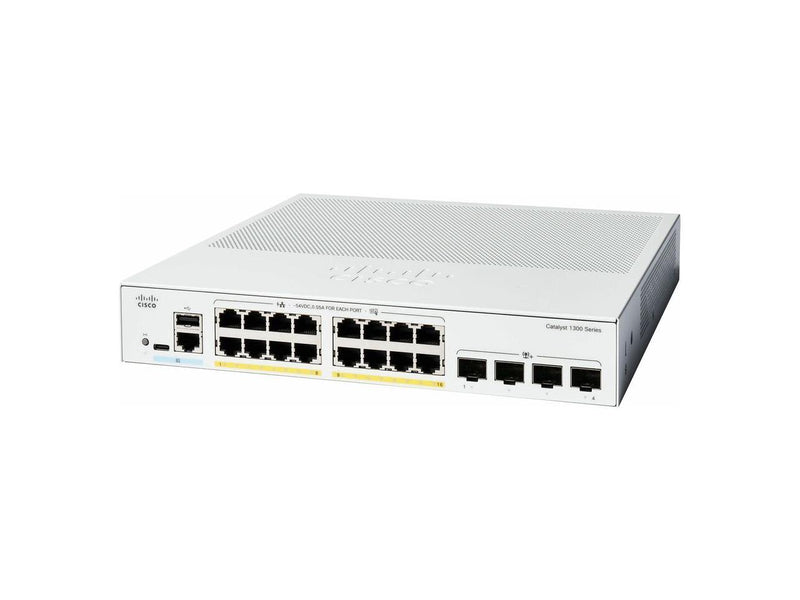 Cisco Catalyst C1300-16P-4X Ethernet Switch, 16 Ports - Manageable - 10 Gigabit