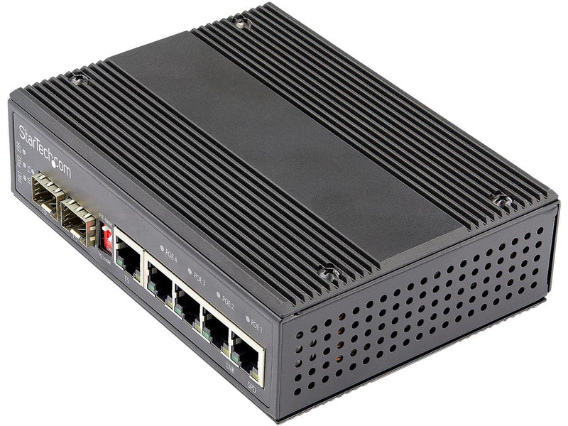 StarTech.com IES1G52UP12V Industrial 6 Port Gigabit Ethernet Switch - 4 PoE RJ45