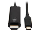 Tripp Lite U444-006-H4K6BE USB-C to HDMI Adapter, M/M, Black, 6 ft. - 5.91 ft