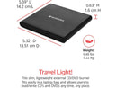 Verbatim Slim External Burner CD/DVD +/-RW Optical Drive USB 2.0 with USB A to