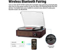 Vinyl Record Player Turntable with Built-in Bluetooth Receiver & 2 Stereo