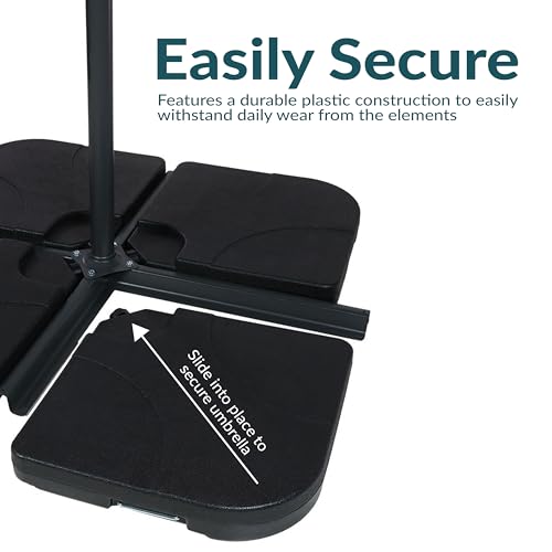 Sunnydaze 4-Piece 200lb Capacity Offset Cantilever Umbrella Weights - Heavy-Duty - Like New
