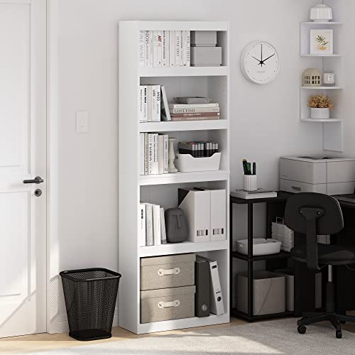 FURINNO JAYA ENHANCED HOME 5-TIER SHELF BOOKCASE 22062WH - WHITE - Like New