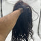 LONG BLACK CURLY WIG 100% HUMAN HAIR 3D EYELASHES WIG CAP - BLACK - Like New