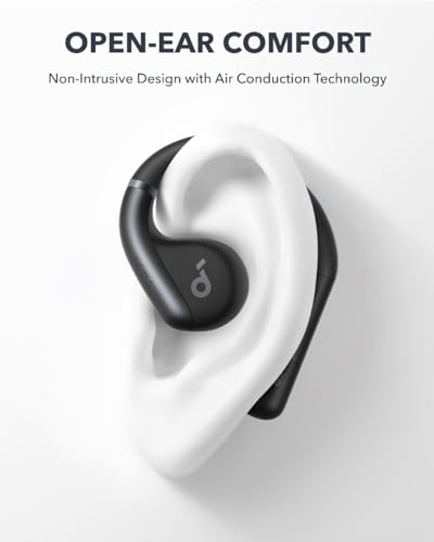 SOUNDCORE BY ANKER AEROFIT OPEN EAR HEADPHONES ULTRA COMFORT A3872 - BLACK - Like New