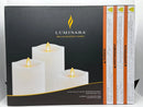 LUMINARA REAL FLAME-EFFECT CANDLE SET OF 3 WITH REMOTE AND TIMER - WHITE - Like New