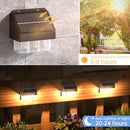 AOSEA High Bright Solar Lights Outdoor IP67 Waterproof, 6 Pack Solar Wall - Like New