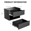 Floating Nightstand Modern Wall Mounted Bedroom (Black, Set of 2) B0D73ZP1KW - Brand New