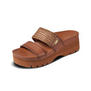 REEF Women's Cushion Vista Higher Slide Espresso/Raffia Size 10 - Like New