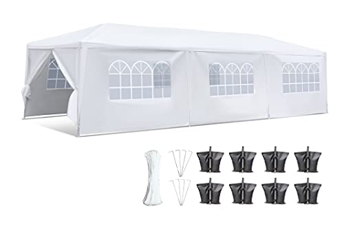 SERENELIFE POP UP CANOPY TENT 10X30 PORTABLE COMMERCIAL INSTANT SHELTER - WHITE - Like New