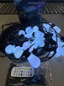 SMART OUTDOOR STRING LIGHTS, LED BULBS LIGHT, RGB - 100FT BLACK - Like New