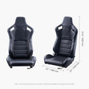 VEVOR RACING SEAT RACING COCKPIT ADJUSTABLE WIDE ANGLE TILT H-8005 - BLACK - Like New