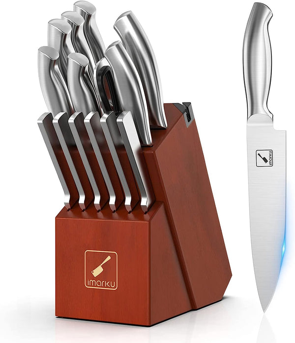 imarku Knife Set, High Carbon Steel Kitchen Knife Set 15 Pieces - Scratch & Dent