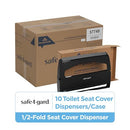 GEORGIA-PACIFIC SAFE-T-GARD 1/2 FOLD TOILET SEAT COVER DISPENSER GP PRO - BLACK - Brand New