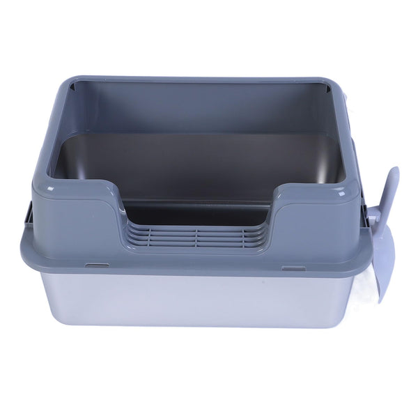 FOCKETY STAINLESS STEEL LARGE CAT LITTER BOX, 20L CAPACITY - GRAY - Like New