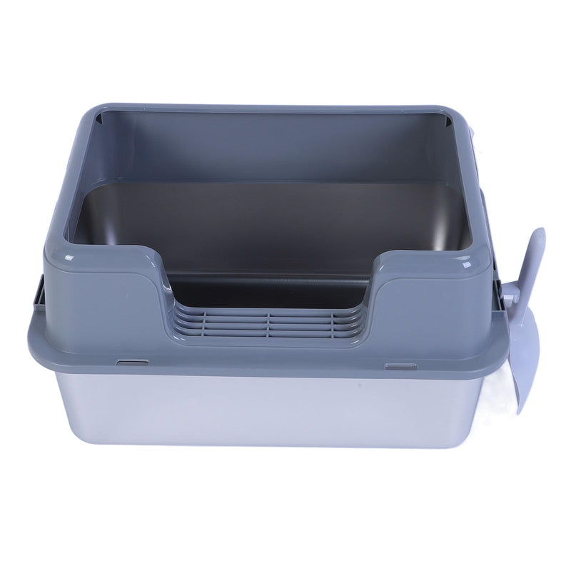 FOCKETY STAINLESS STEEL LARGE CAT LITTER BOX, 20L CAPACITY - GRAY - Like New