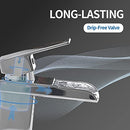 BWE WATERFALL BATHROOM FAUCET CHROME POLISHED MODERN SINK SINGLE HOLE HANDLE - Like New