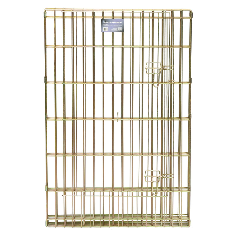 MIDWEST HOMES FOR PETS FOLDABLE METAL EXERCISE PEN PLAYPEN GOLD ZINC - GOLD - Like New