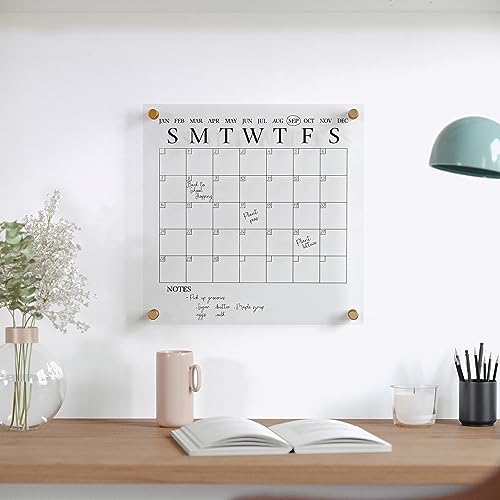 Martha Stewart Grayson Acrylic Dry Erase Wall Calendar 14" Square - Like New