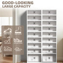 Dollate 9 Tier 9x4 Shoe Rack, Storage with Magnetic Clear Door 147073 - White - Like New