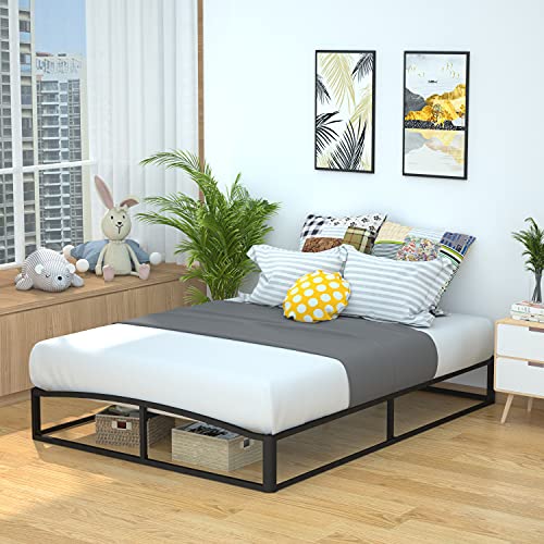 10PBECBF AMAZON BASICS METAL PLATFORM BED FRAME QUEEN 10" HIGH - BLACK - Like New