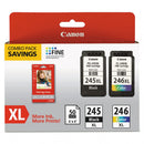 CANON PG-245XL/CL-246XL INK AMP PAPER COMBO PACK - BLK/TRI-COLOR - Brand New
