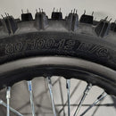 ZHEN TING 80/100-12 REAR TIRE TUBE RIM 12" WHEEL DIRT PIT BIKE - BLACK/CHROME - Like New