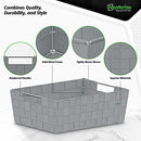 Woven Storage Baskets Organizing 4 Fabric Empty Organizer Bins 10QT - Dark Grey - Like New