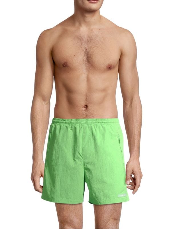 HELMUT LANG MEN'S NEON SWIM SHORTS - SIZE: MEN S - LAWN - Brand New