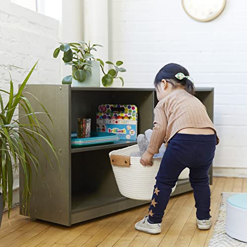 ECR4KIDS 5 COMPARTMENT MOBILE STORAGE CABINET 24IN CLASSROOM FURNITURE GREY WASH - Like New