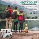 LANDWORKS ROTOMOLDED ENHANCED ICE COOLER 20QT/45QT 5-10 DAY ICE GUT014 - WHITE - Like New