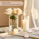 COMSAF GLASS CYLINDER VASES PACK OF 16 CLEAR BUD - CLEAR - Like New