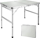VILLEY Folding Camping Table Portable Lightweight Adjustable VY133001AE - White - Like New