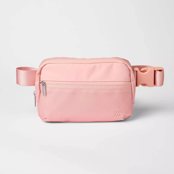 ALL IN MOTION™ PREMIUM BELT BAG BLUSH WATER-RESISTANT KNIT FANNY PACK - BLUSH - Like New