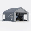 GARVEE 12X20 FT PORTABLE GARAGE CARPORT, 200 G PE CANOPY SHELTER - GRAY - Brand New